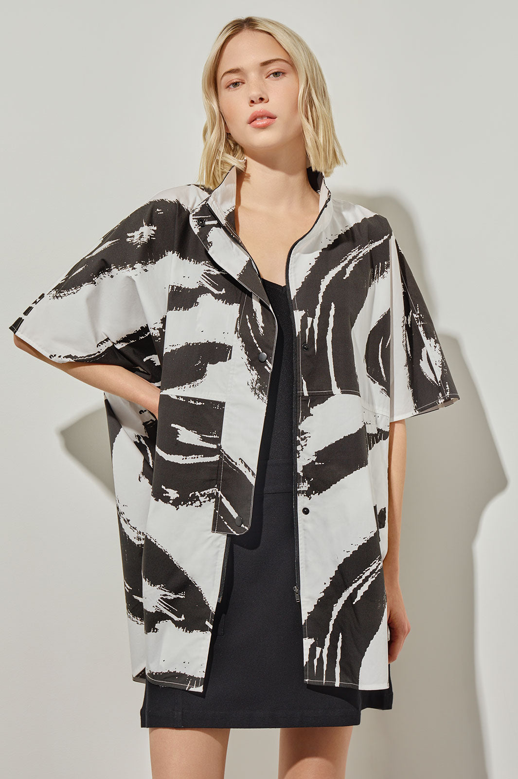 Plus Size Abstract Dolman Sleeve Jacket - 100% Cotton