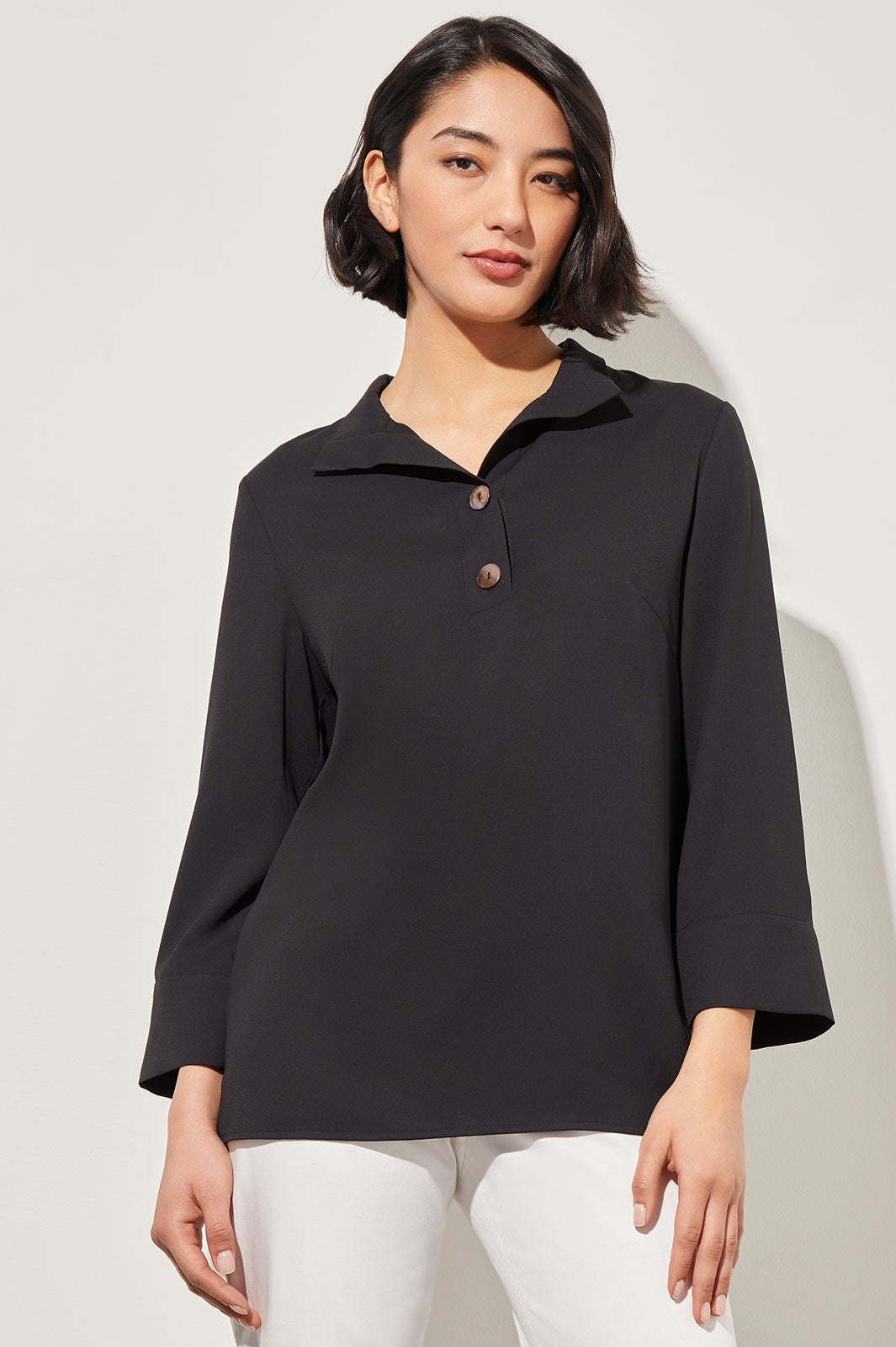 Wing Collar Blouse - Crepe de Chine