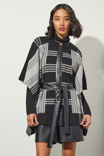 Burberry houndstooth-pattern wool robe - Black
