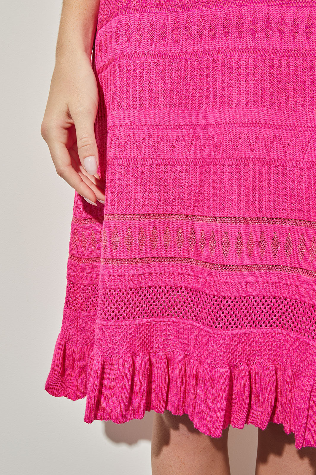 Plus Size Midi A-Line Dress - Pleated Space Dye Soft Knit