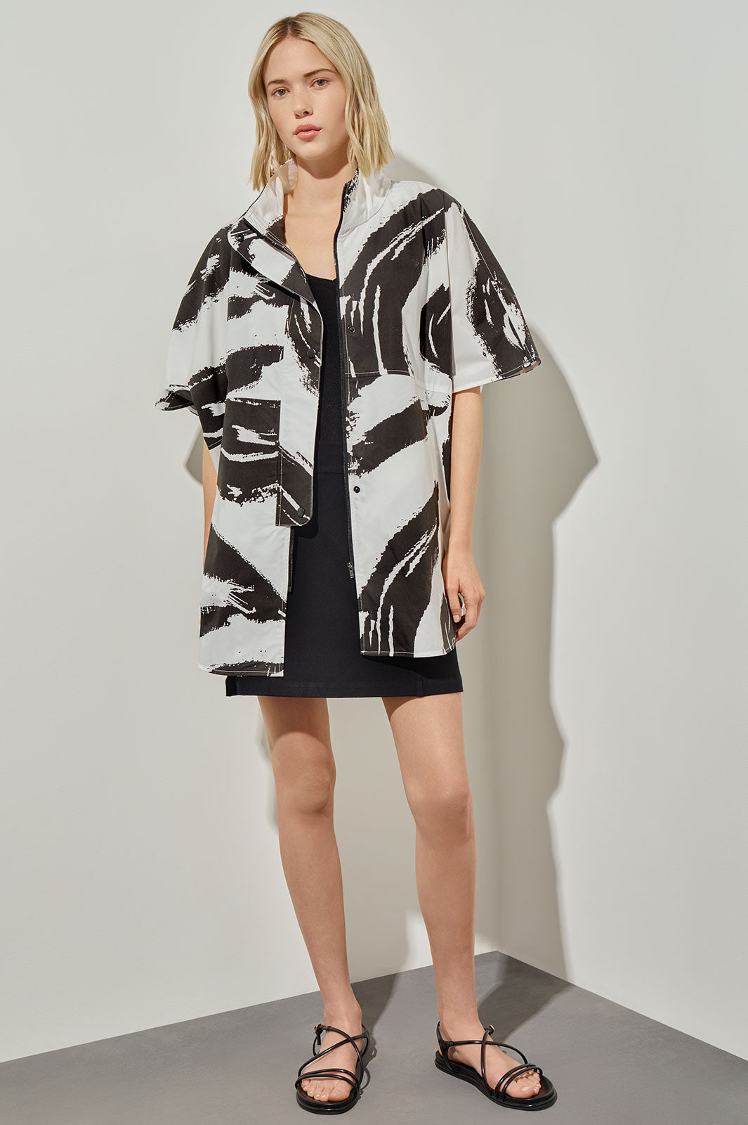 Plus Size Abstract Dolman Sleeve Jacket - 100% Cotton | Ming Wang