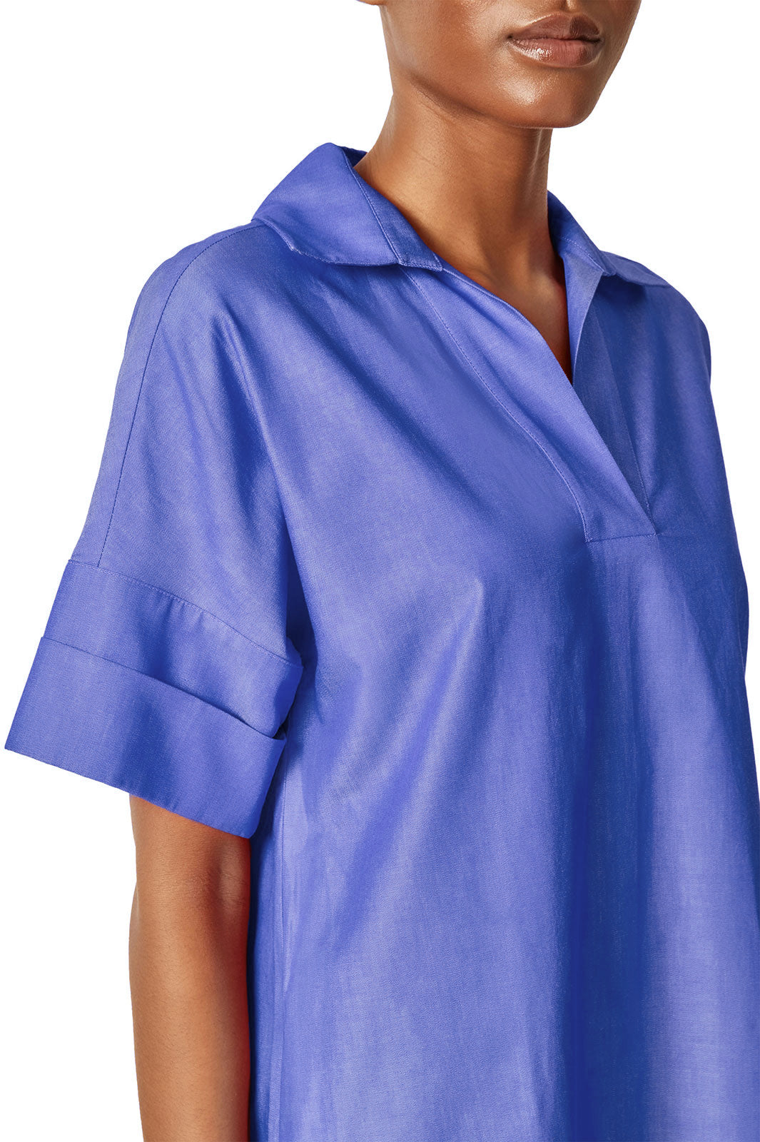 Plus Size Midi A-Line Dress - Pleated Space Dye Soft Knit